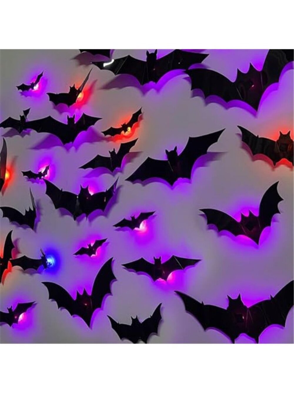 DR.DUDU 36 Pack Halloween Bats Wall Decor Halloween Decorations Indoor